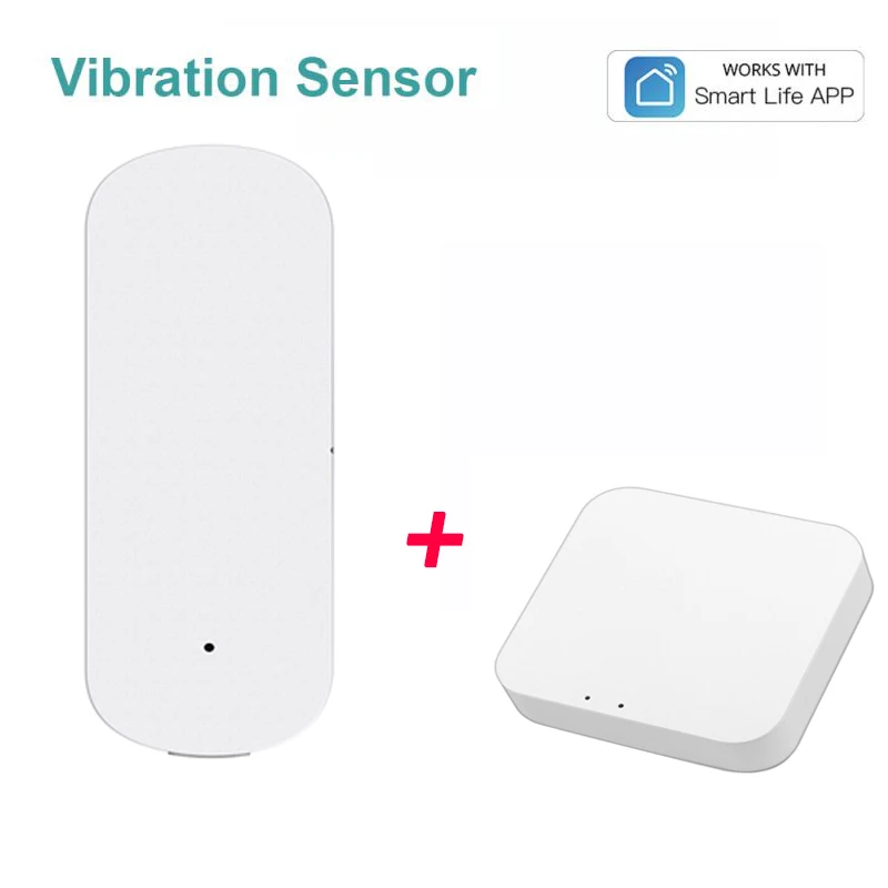 Zigbee-Sensor de vibración inteligente para el hogar, sistema de seguridad con alarma de detección inteligente, aplicación Smart Life, Zigbee Gateway