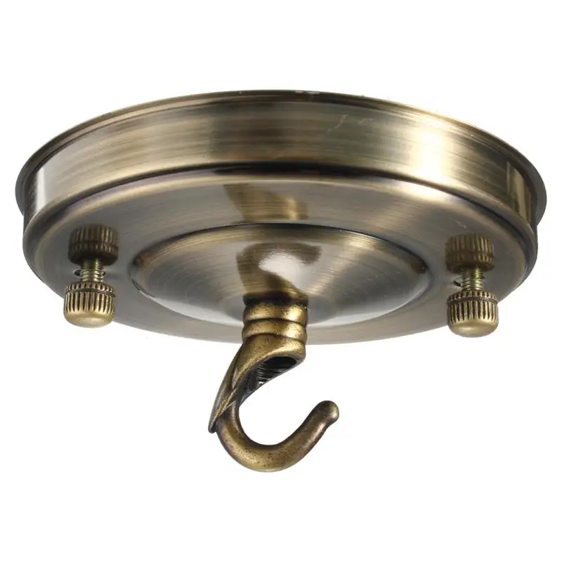 antique brass Ретро винтажный потолочный крючок держатель пластины промышленная люстра с лампами - Цвет: antique brass