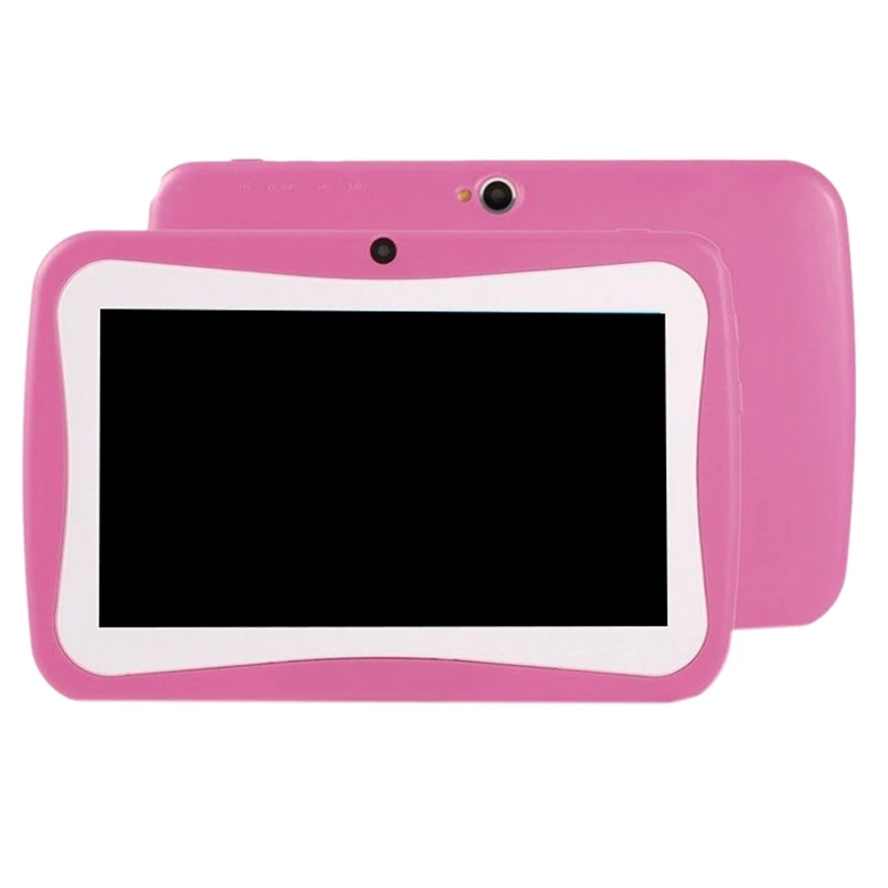 7 дюймов Детские Планшеты Android двойной Камера Wi-Fi Образование игры игрушка в подарок для мальчиков подарок для девочек, со штепсельной вилкой европейского стандарта с 512MB Оперативная память 4 Гб Встроенная память, защитная крышка