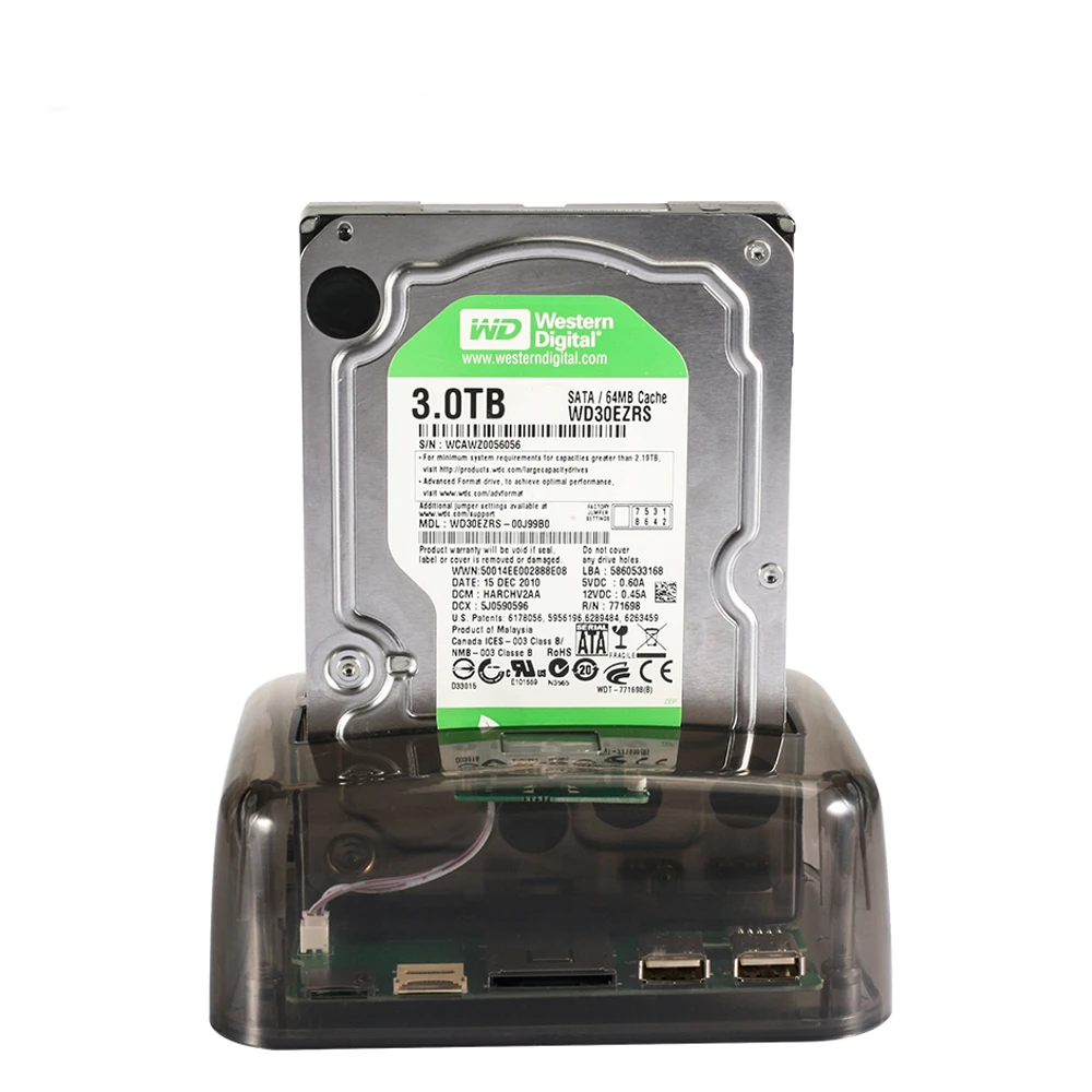 Док-станция для двух жестких дисков SATA/IDE USB3.0/Type C до 2 5 дюймов/3 дюймов корпус HDD M2 TF