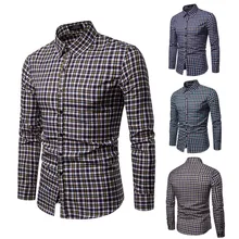 Классическая мужская клетчатая рубашка с длинным рукавом, повседневные рубашки, модная разноцветная клетчатая хлопковая рубашка, мужская одежда