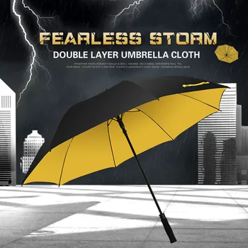 

Long Handle Oversized Men And Women Double Golf Business Umbrella Semi-automatic Double-layer Windproof Straight Handle Umbrella