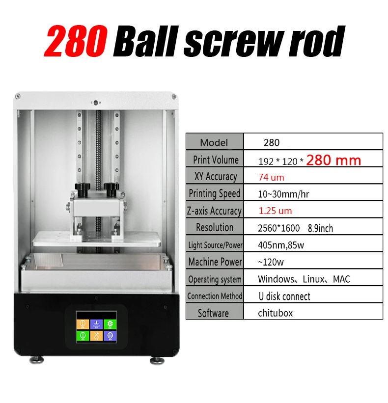 280 Jennyprinter светильник 1+ z330 lcd/SLA/DLP 3d принтер с большим объемом печати 190 мм* 120 мм* 330 мм для ювелирных изделий Стоматологическая фигурка модели - Цвет: 280