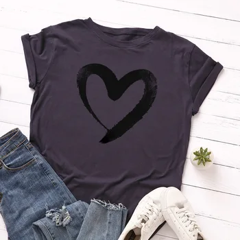 

Symbol Pattern Cat Letter Print Gray T-shirt Harajuku Casual Tumblr Female