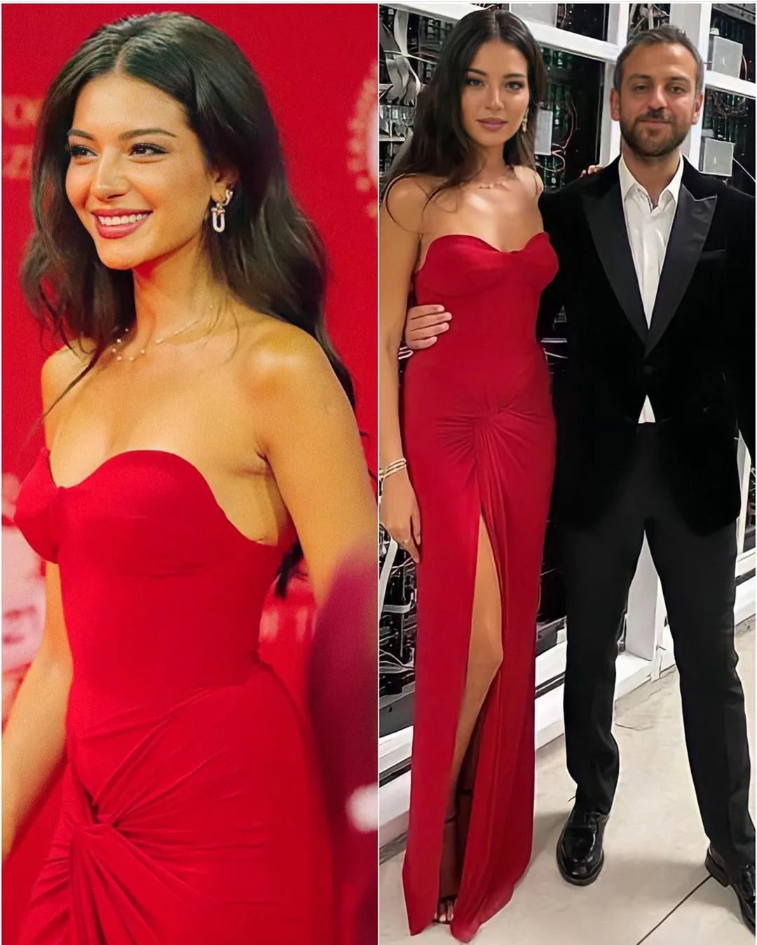 

Elegant Long Chiffon Red Evening Dresses Mermaid Side Slit Prom Gowns Robes de soirée Floor Length Party Dress Вечерние платья