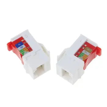 

2Pcs CAT6 Network Module Information Socket RJ45 Connector Adapter Keystone Jacks Modules Tool-free Connection B95D