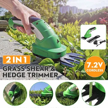 

Electric Cordless Household Trimmer Hedge Trimmer 2 in 1 Disassembly DC 7.2V Weeding Shear Pruning Mower Rechargeable 1000rpm