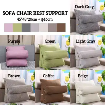 

Sofa Cushion Triangle Back Pillow Bed Backrest Office Chair Pillow Support Waist Cushion Lounger TV Reading Lumbar Home Decor