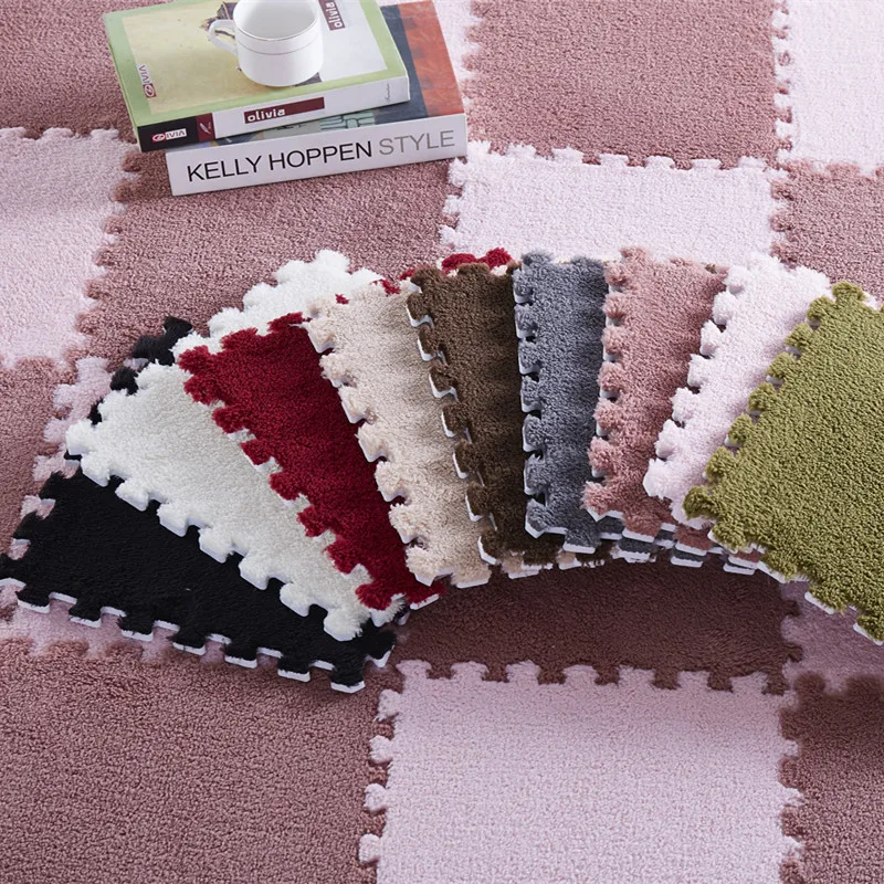 

Stitching Velvet Mat Suede Carpet Puzzle Foam Mat Eva Bedroom Full-Piece Home Floor Mat Crawl Pad rugs and carpets