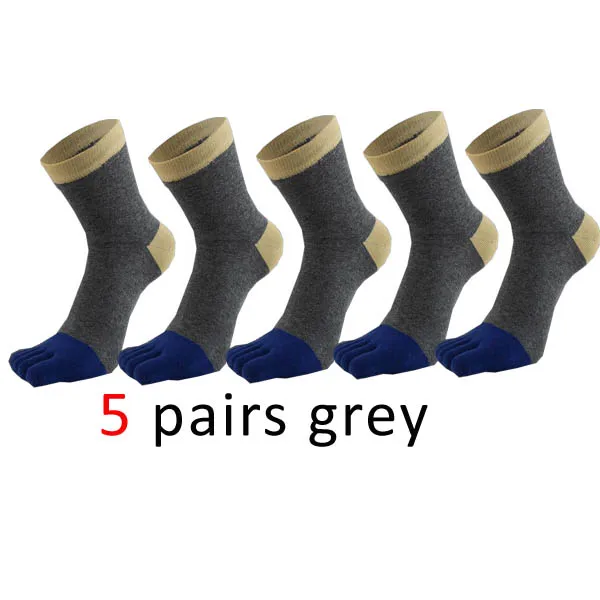 VERIDICAL носки с пятью пальцами в стиле пэчворк; женские носки из чесаного хлопка; 5 пар/лот; harajuku meias feminino; модные короткие носки с открытым носком - Цвет: Серый