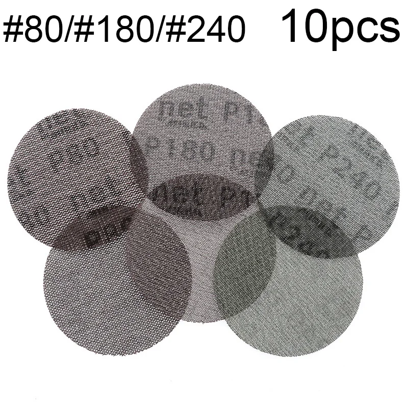 10 шт./компл. 75 мм 80/180/240 Грит полировки Экран сетки наждачная бумага Anti-blocking на застежке-липучке шлифовальник диск абразивный инструмент