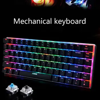1 Pc Ajazz AK33 82 Keys Mechanical Keyboard Russian/English Layout Gaming Keyboard RGB Backlight Switch Wired Keypad
