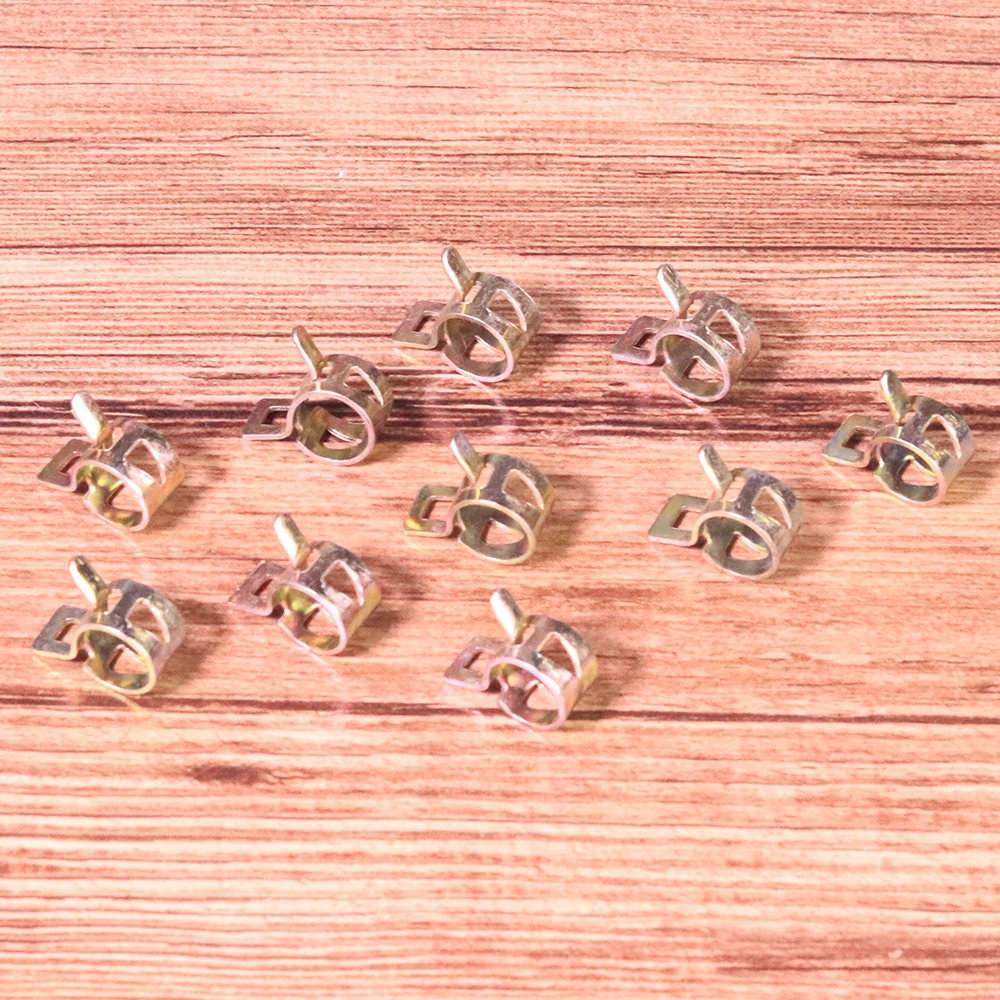10Pcs 10mm Metal Spring Clip Clamp Vacuum Water Fuel Hose Tube Clamp Line Pipe Fastener Car Tools Connectors (3)