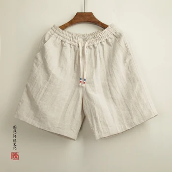 

2020 Men Shorts Casual Short Men Drawstring Printed male Streetwear Summer Fashion Men Shorts Cotton Linen Beach Bohemian style