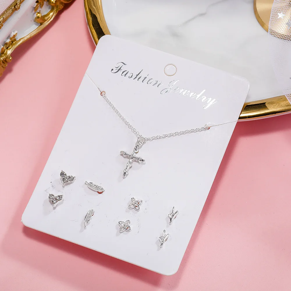 Япония и Южная Корея Мода геометрическое ожерелье серьги набор Женская современная мода ювелирные изделия набор опт