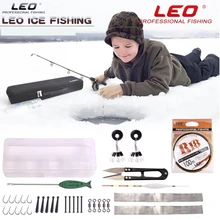 Телескопическая удочка для подледной рыбалки, набор, комбинированное спиннинговое колесо для подледной рыбалки, спиннинговая катушка, Удочка, комплект с Поплавковым крюком, рыболовная леска, сумка