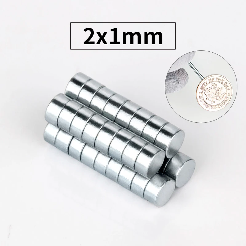 

RKZCT 100PCS/200PCS/500PCS 2 * 1mm Super Small Neodymium Magnetic Mini Circular Disc Magnet Powerful Rare Earth Permanent Magnet