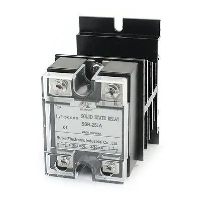 4-20mA к AC 28-280V 25A Однофазное твердотельное реле w алюминиевый радиатор