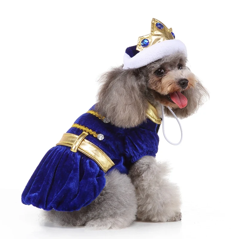 Костюм для костюмированной вечеринки для Хэллоуина, пальто для собак, забавные наряды принцессы, комплект одежды для щенка, 2 леггинсов, пальто и шляпа, куртка для одежды