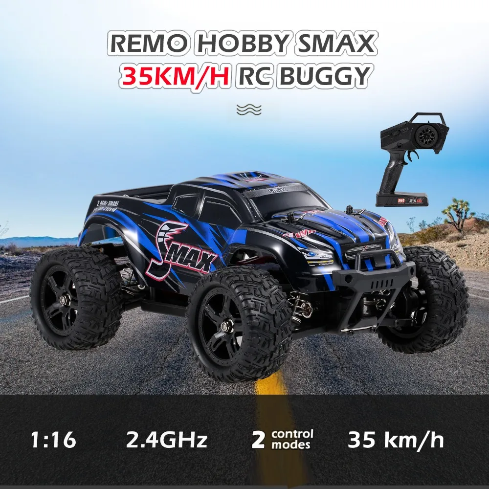 REMO HOBBY 1631 RC Car 35km/h High Speed 1/16 2.4 GHz 4WD RC Buggy Racing Big Foot Off Road Car RTR RC Toys Gifts