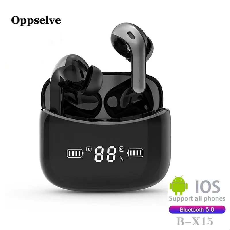 Oppselve Bluetooth Headphone Wireless Earphones LED Display Bluetooth 5 0 Sport Headset Earbuds for iPhone 12 Mini 11 Pro Max