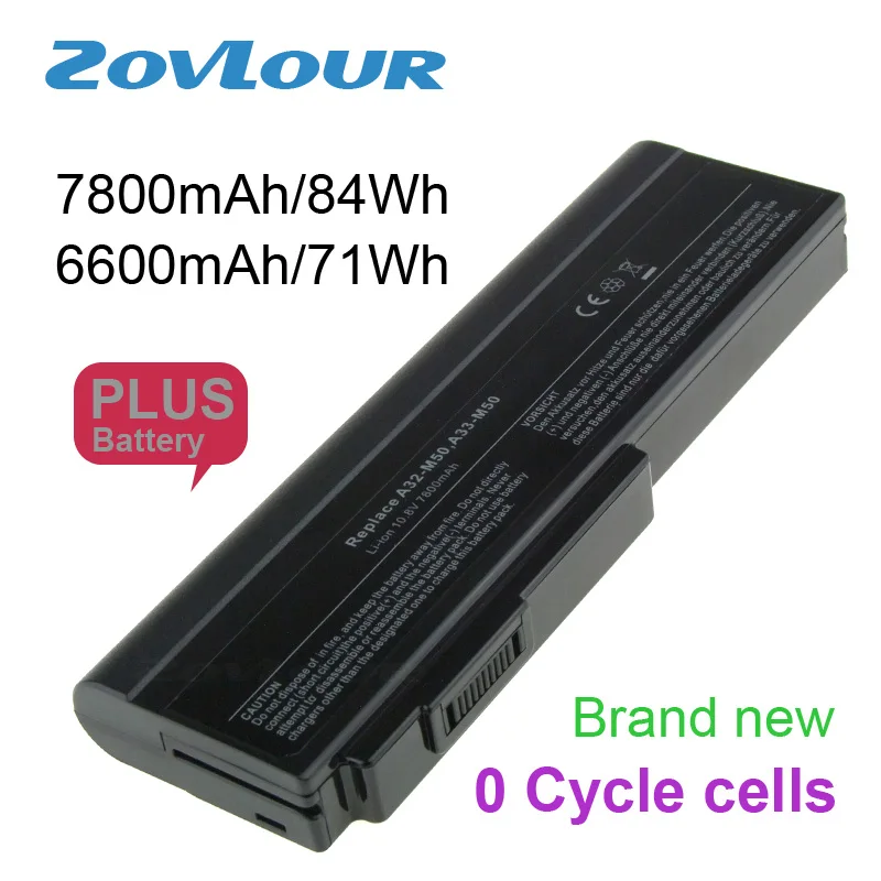 Zovlour Аккумулятор для ноутбука ASUS N53 A32 M50 M50s N53S N53SV A32-M50 A32-N61 A32-X64 A33-M50 высокая производительность 6600 мАч 7800 мАч 9 ячеек