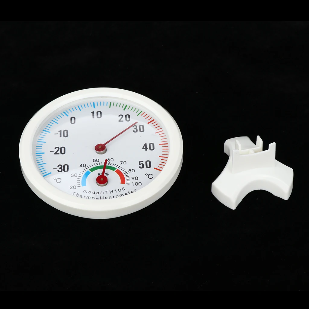 Round Thermohygraph Analog Temperature Humidity Meter Thermometer Hygrometer , Color indicator for comfort zone