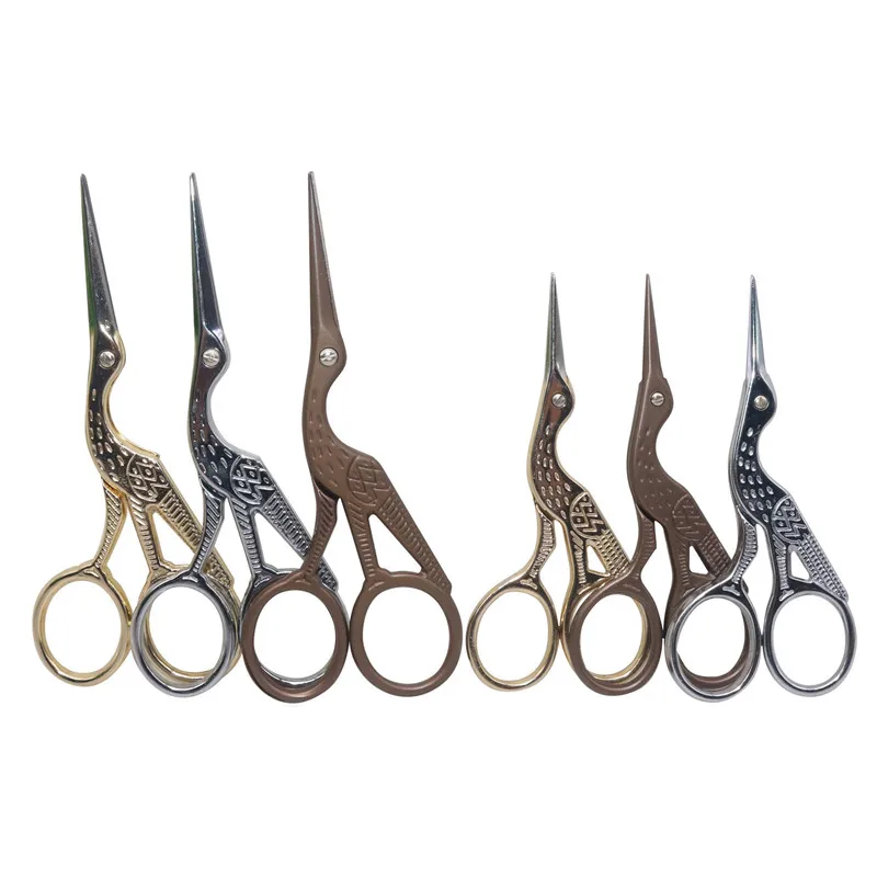 

1 Pcs/Lot Durable Stainless Steel Vintage Classic Embroidery Scissors Nail Art Stork Crane Bird Scissors Cutters Styling Tools