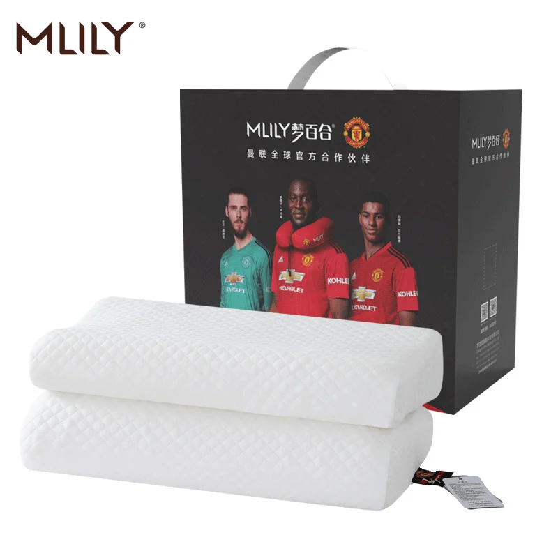 Mlily, 2 шт., подушка из пены с эффектом памяти, охлаждающий гель, гипоаллергенный, эргономичный, Certipur, контур, Манчестера, Юнайтед, пара подушек