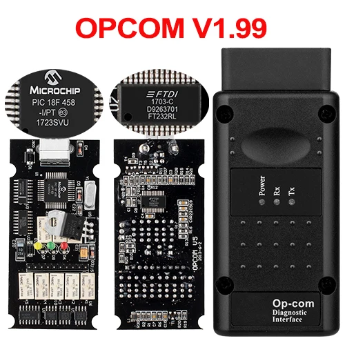 10 шт. OPCOM для Opel V1.65/V1.7/V1.78/V1.99 с PIC18F458 FTDI op-com OBD2 диагностический инструмент OP COM CAN BUS интерфейс obd сканер - Цвет: OPCOM V1.99