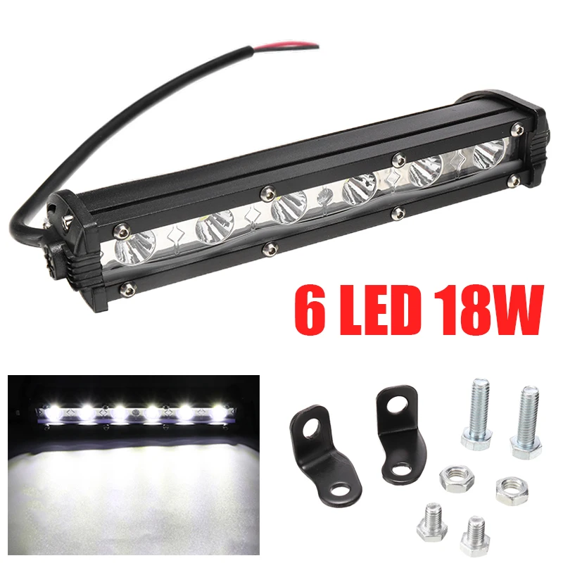 1pc DC 12V 18W 6LED Work Light Bar Lamp 12V Tractor Work Light Off Road Offroad Light Bar Spot Flood Working