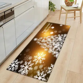 

Merry Christmas Rug Carpet Bedside Bedroom Area Rugs Indoor Doormat Soft Flannel Xmas Balls Tree Snowman Kitchen Mat Carpets