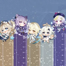 Jogo genshin impact réguas estudante de plástico régua reta dos desenhos animados anime artigos de papelaria material escolar de escritório esboço suprimentos bonito