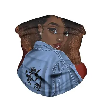 

HYCOOL Outdoor Hiking Sport Scarf Cartoon African Girl Print Wind-proof Motorcycle Head Wear Cycling Magic Headband Headscarves