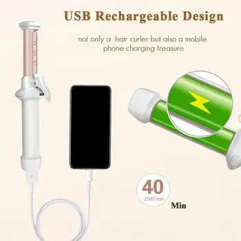

Professional Curling Iron Ceramic Triple Barrel Hair Styler USB Magic Hair Curler Spiral Waver Styling Tool Hair Curler Electric