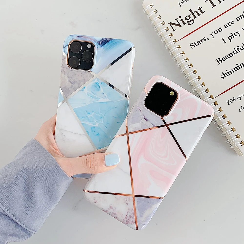 Luxury Plating Marble Phone Case for Apple iPhone 11 Pro Silicone TPU Back Cover 6 6S 7 8 Plus X XR XS Max Coque |