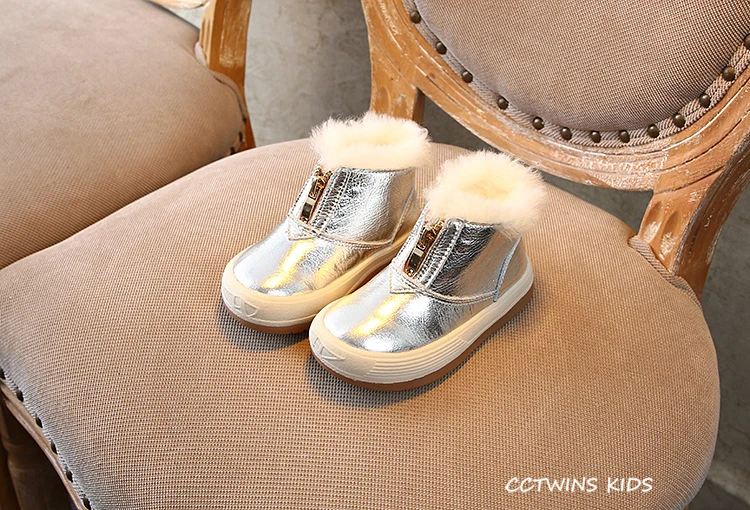 CCTWINS/детская обувь; коллекция года; модные зимние ботинки из натуральной кожи для девочек; повседневная обувь на меху для мальчиков; детские черные короткие ботинки; SNB073