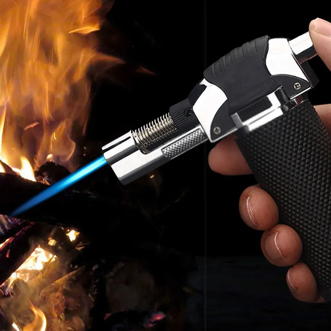 

Gas Adjustable Flame Butane Micro Torch Refillable Gas Cigar Lighter Ignition Blow Torch Outdoor BBQ Barbecue Soldering Torch