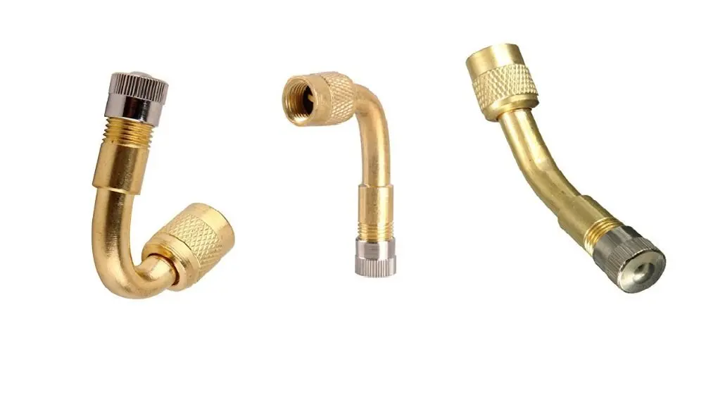 90 Degree Brass Air Tire Valve Extension for Motorcycle Car Scooter 
