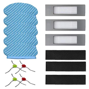 

Mopping Cloth Filters Side Brushes Set for Ecovacs Deebot OZMO 920 950 Vacuum Cleaner Parts, 3XFilters, 4XSide Brush, 5XMop Clot