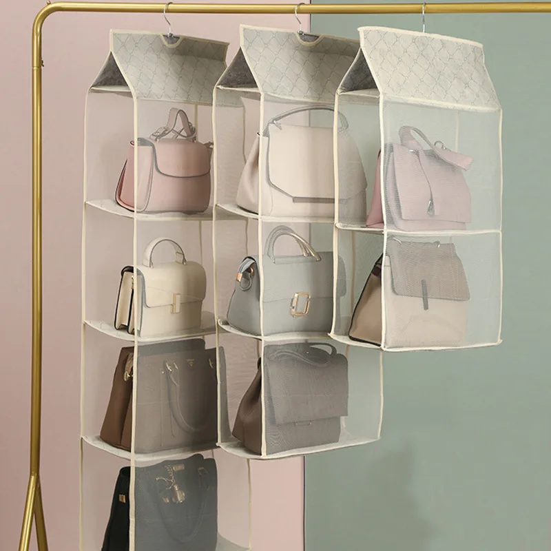 Nuevo 2-4 Bolsillos Bolso Organizador Colgante Bolso Plegable Bolso De Almacenamiento Dispensador Bolsa Reutilizable