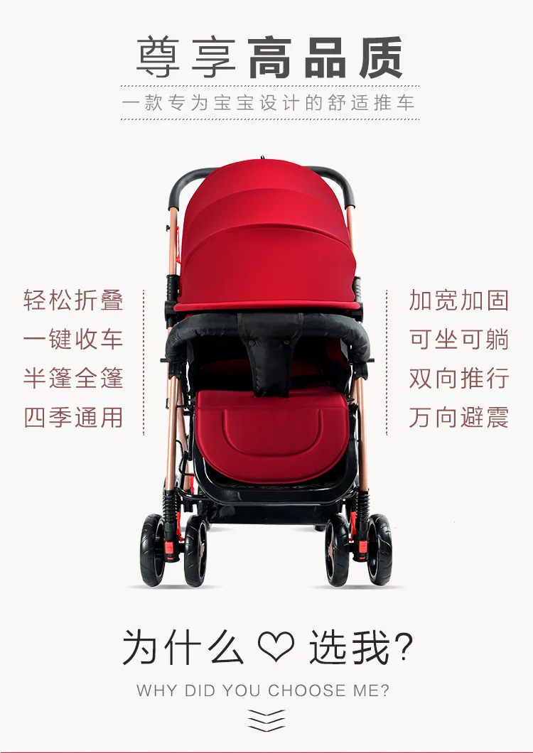 Многофункциональная детская коляска, горячая Распродажа, Роскошная золотая детская коляска, большое колесо для Winte, складная коляска NewbornCart для детей 0-3 лет