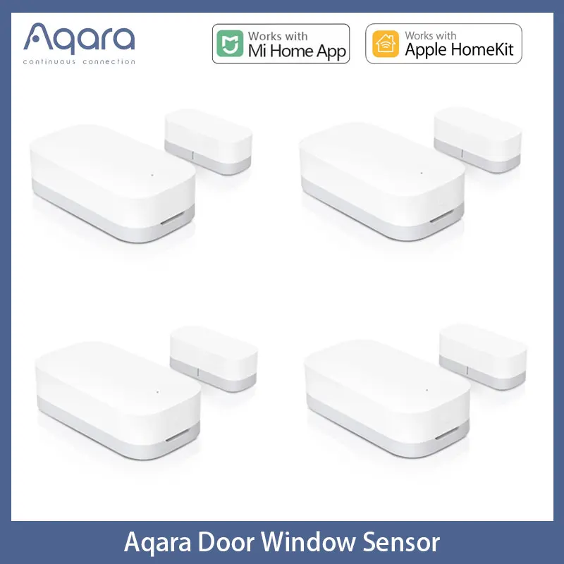 Aqara-Sensor de apertura de puertas y ventanas, dispositivo inteligente inalámbrico para controlar la apertura y cierre a través de la aplicación Mi Home