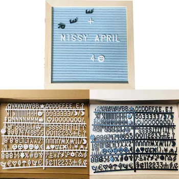 

Compact Felt Letter Board Wooden Frame Changeable Symbols Numbers Characters Message Boards for Home Office