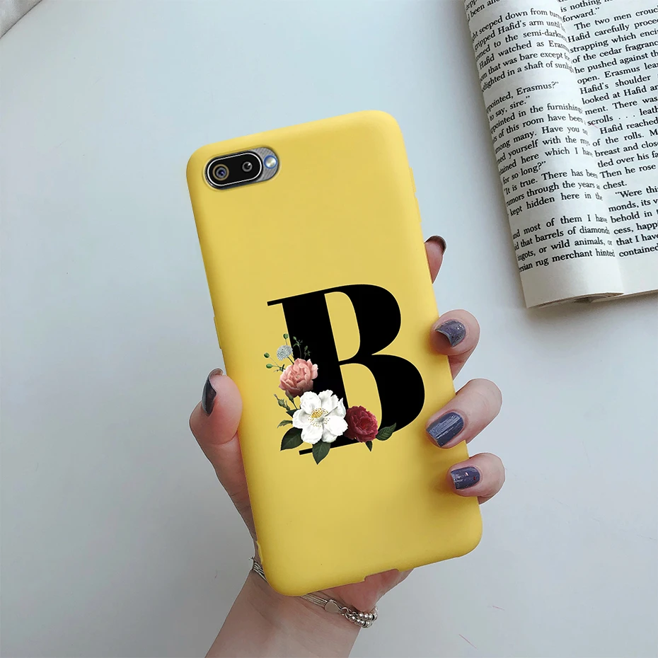 oppo mobile cover For OPPO A1K Phone Case Realme C2 Cover Alphabet Letters Flower Silicone Soft Coque For OPPO A1K RMX1941 A1K A1 k CPH1923 Funda cases for oppo phones