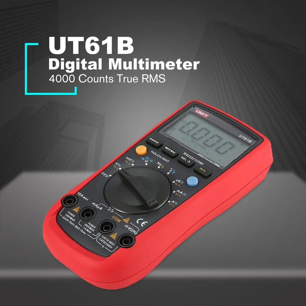 UNI-T UT61A/B/C/D/E цифровой мультиметр с автоматическим диапазоном постоянного/переменного тока напряжение тока Ом Емкость диод True RMS