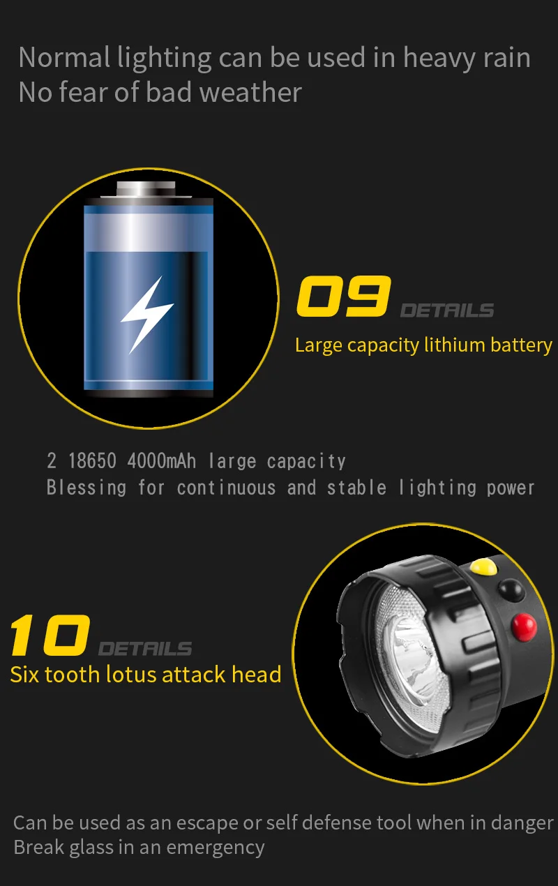 Recarregável de Acampamento Ajustável do Diodo Emissor de Luz da Multi-função de Jujingyang Lanterna Portátil 9 High Quality Luzes e Iluminação