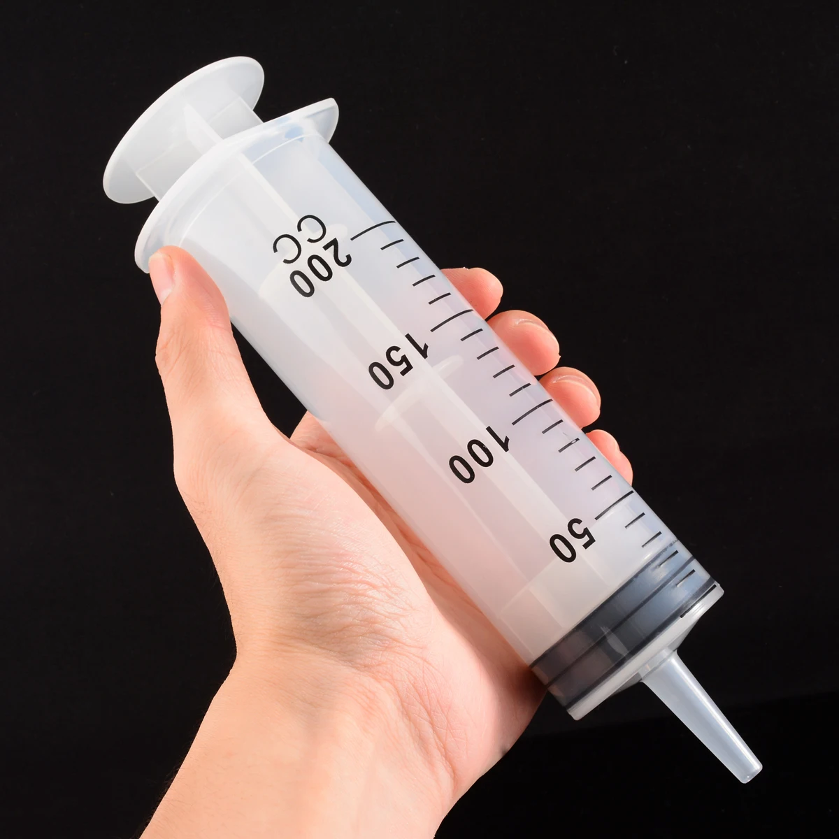 200ml Syringe Plastic Syringe Reusable Hydroponics Nutrient Pump Oil Measuring with 1m Silicone Tube Measuring Syringe