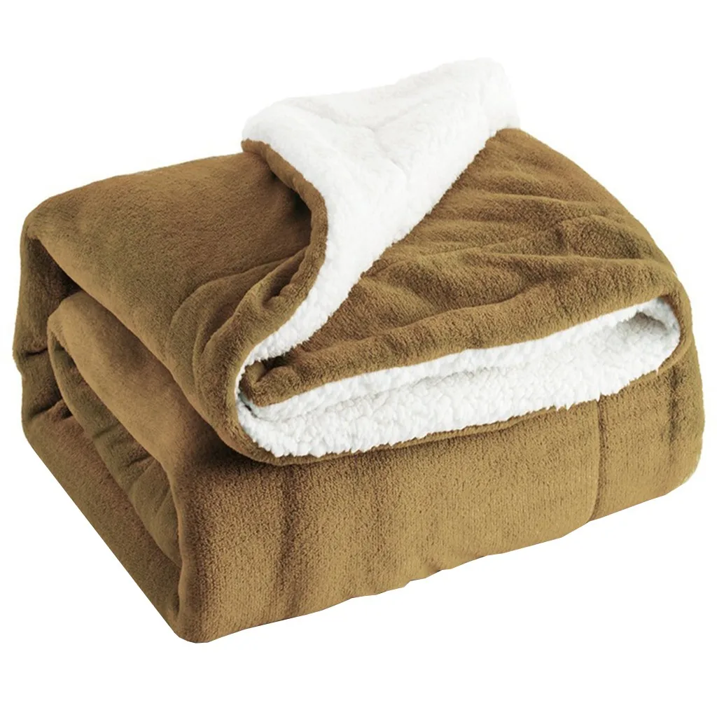 Одеяло мягкое и теплое самое модное семейное осеннее и зимнее плотное теплое шерстяное одеяло шаль# YL10 - Цвет: Khaki