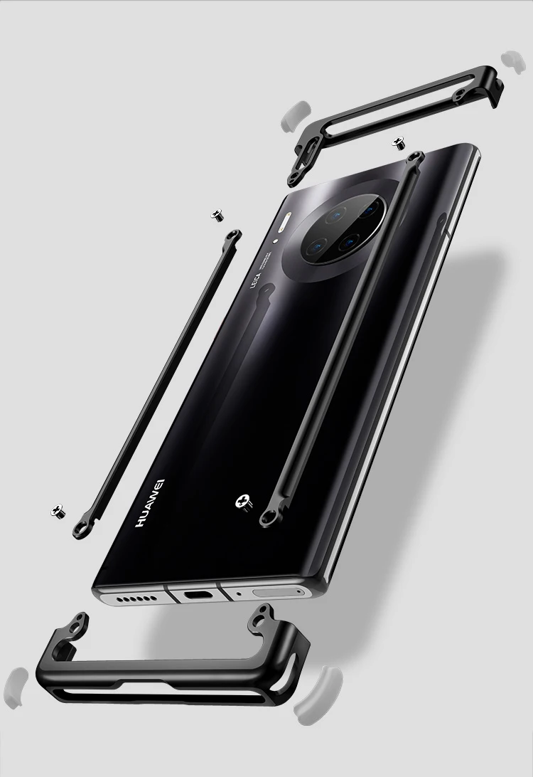 Oatsbasf Алюминиевый металлический бампер чехол для huawei mate 30/Pro Роскошная подушка безопасности Защита от падения жесткий чехол для huawei mate 30
